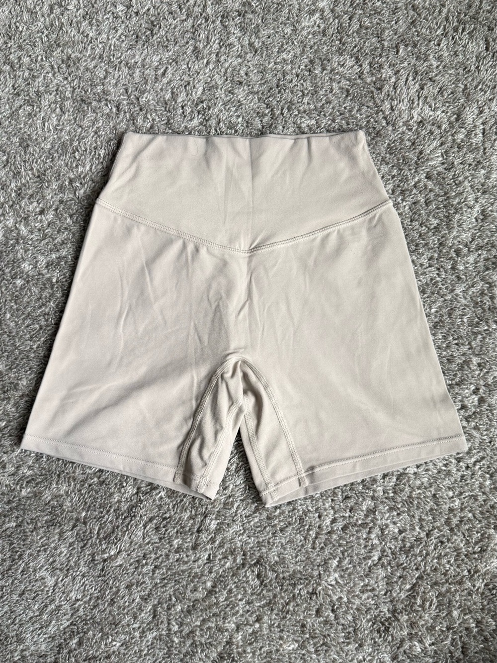 Vitality Women's Workout Shorts in Light Beige